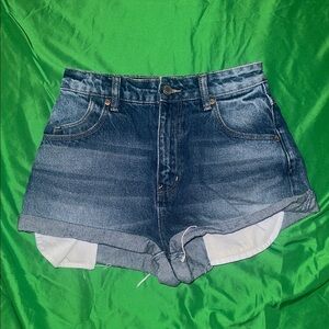ROLLA'S High Rise Dark Blue Jean Shorts size 25